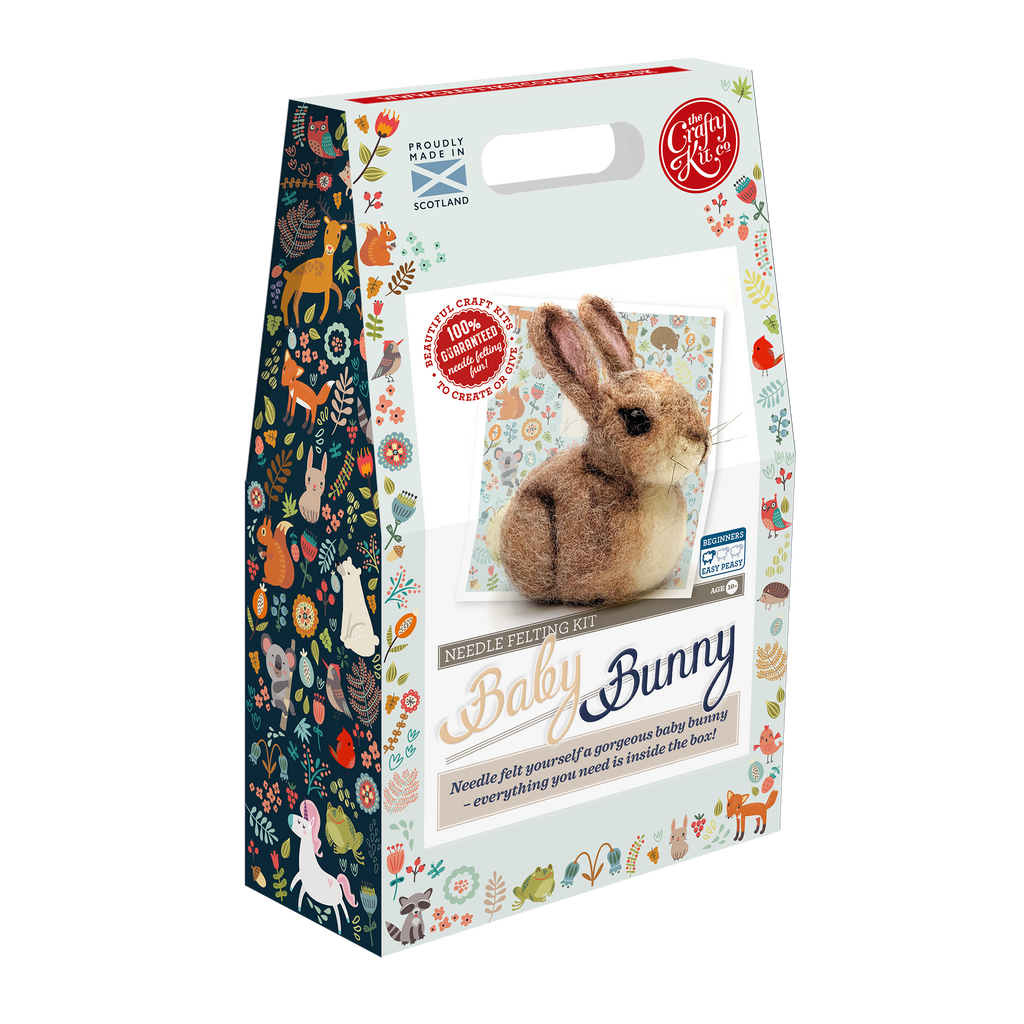 The Crafty Kit Company Needle Felted Baby Bunny Kit Box