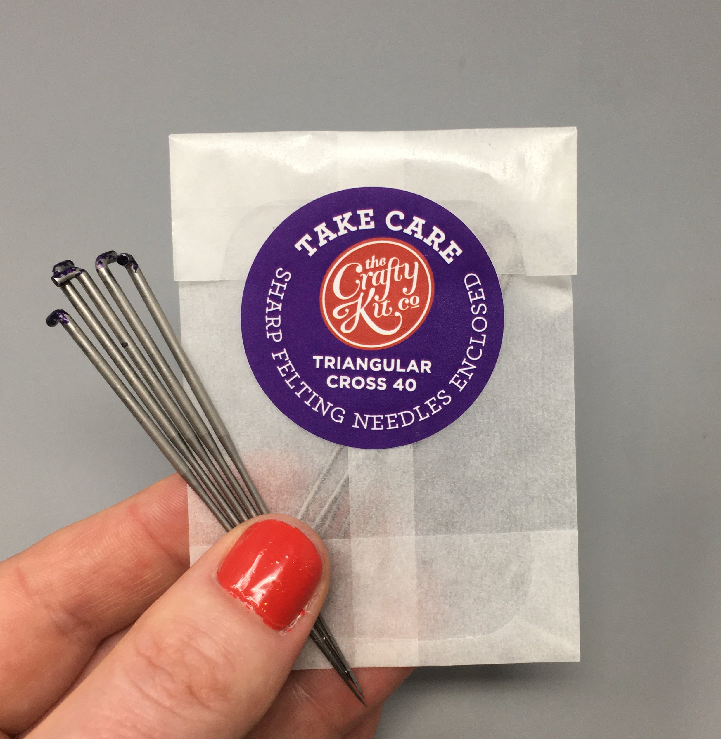 GrozBeckert Premium Felting Needles Triangular 40 pack of 5 (Purp The Crafty Kit Company