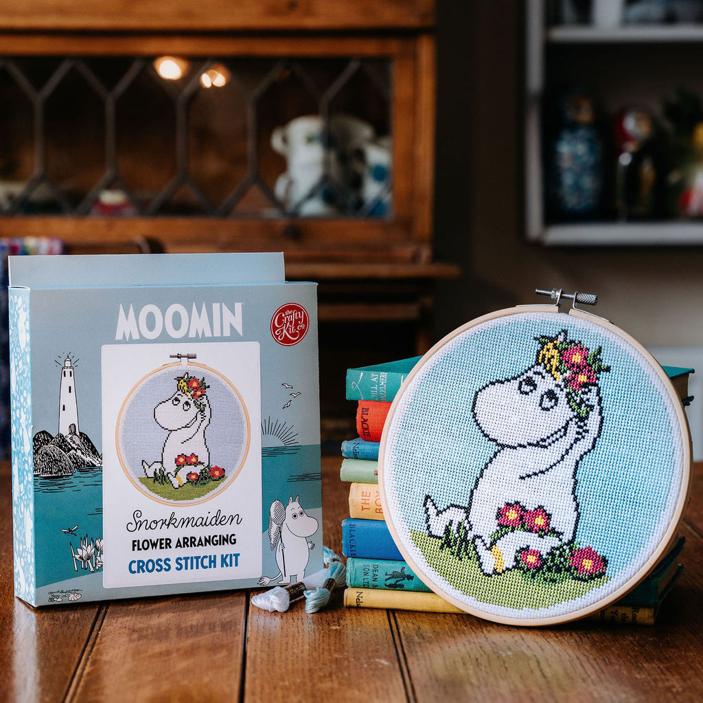 Snorkmaiden flower arranging Cross Stitch and kit box image